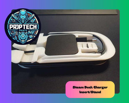 Steam Deck Charger Insert & Carrying Case Accessory | Portable Storage, Travel-Friendly Gaming Gear