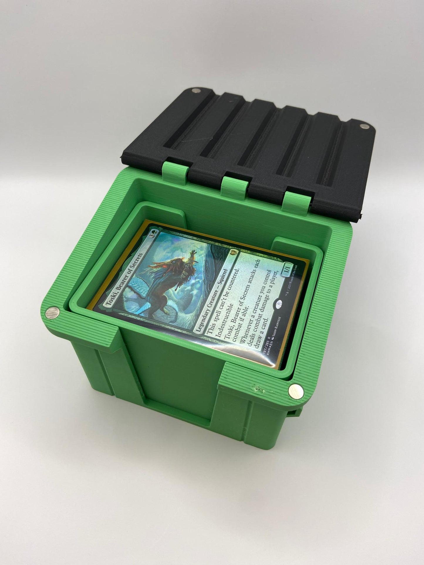 Dumpster MTG Deck Box: Commander EDH Card Storage with Magnetic Lid