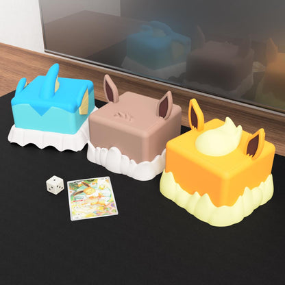 Eevee, Flareon,  Vaporeon Inspired Pokémon Deck Box Magnetic TCG Storage with Token & Dice Divider