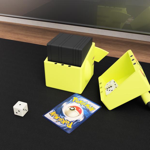 Pichu, Pikachu & Raichu Inspired Pokémon Deck Box – Magnetic TCG Storage for Trading Cards