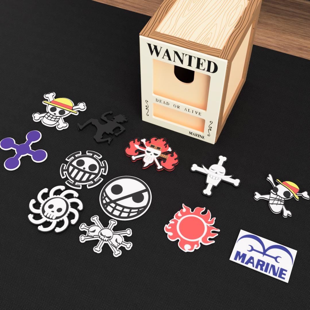 One Piece TCG Wooden Deck Box – Wanted Poster Design, Leader Window, Card Divider