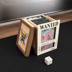 One Piece TCG Wooden Deck Box – Wanted Poster Design, Leader Window, Card Divider