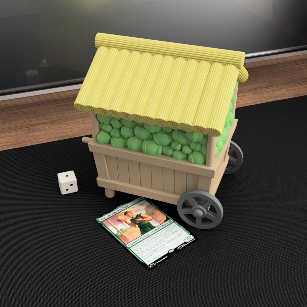 Cabbage Cart MTG Deck Box – Avatar Inspired Commander Case with Dice Storage