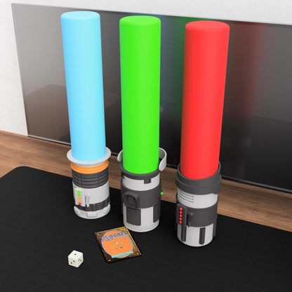 Lightsaber Playmat Holder – Star Wars Inspired Playmat Tube – Darth Vader, Obi-Wan, or Yoda Hilt Design – TCG Storage Case – MTG / Pokémon