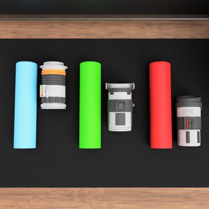 Lightsaber Playmat Holder – Star Wars Inspired Playmat Tube – Darth Vader, Obi-Wan, or Yoda Hilt Design – TCG Storage Case – MTG / Pokémon