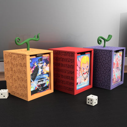 One Piece TCG Deck Box – Devil Fruit, Poneglyph Case – Holds 70 Sleeved Cards, Dice