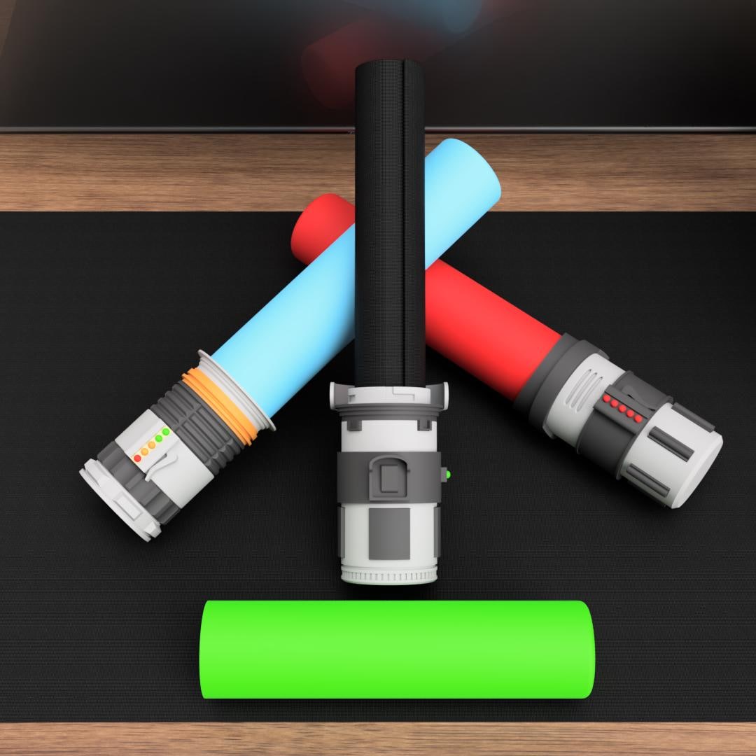 Lightsaber Playmat Holder – Star Wars Inspired Playmat Tube – Darth Vader, Obi-Wan, or Yoda Hilt Design – TCG Storage Case – MTG / Pokémon