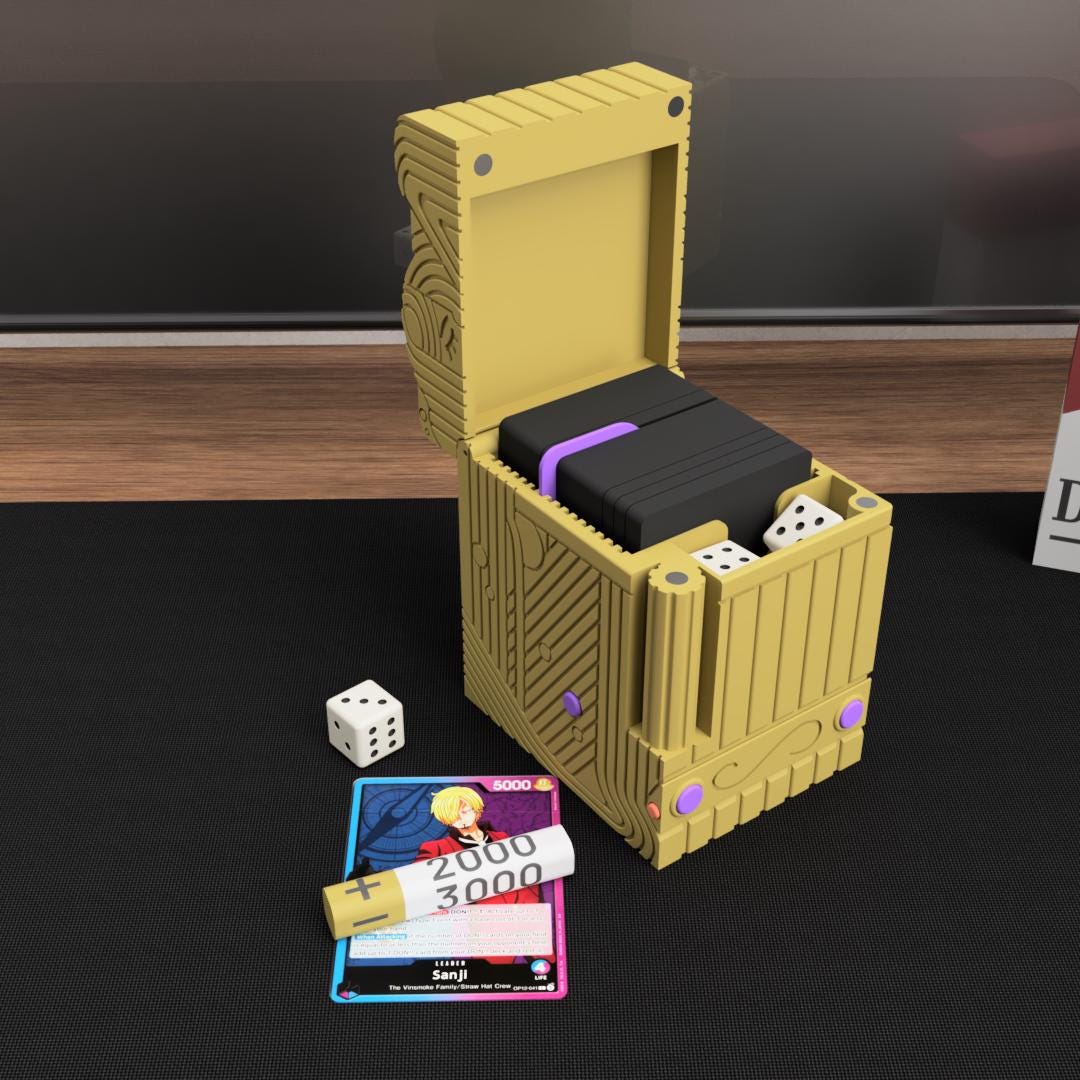 Sanji Inspired Lighter Dice, Case & Deck Box – 3D Printed Anime Gaming Set