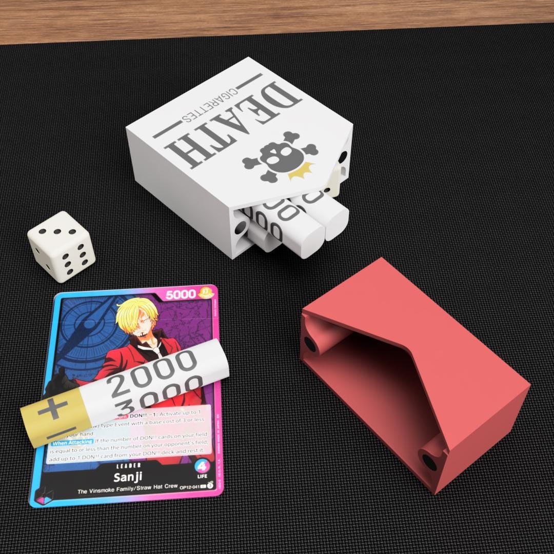 Sanji Inspired Lighter Dice, Case & Deck Box – 3D Printed Anime Gaming Set