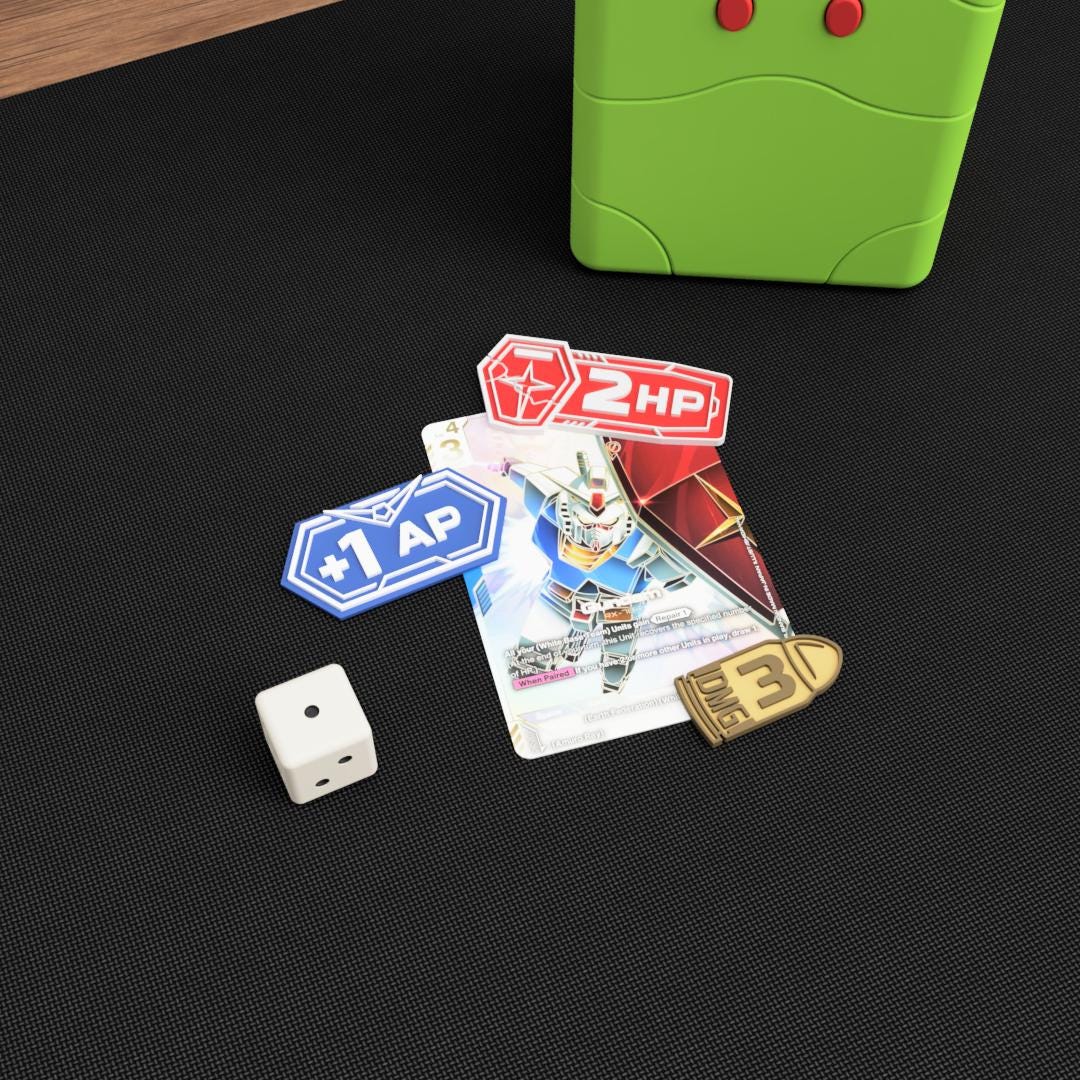 Gundam Inspired TCG Token Set & Deck Box – 3D Printed Anime Card Gaming Accessories
