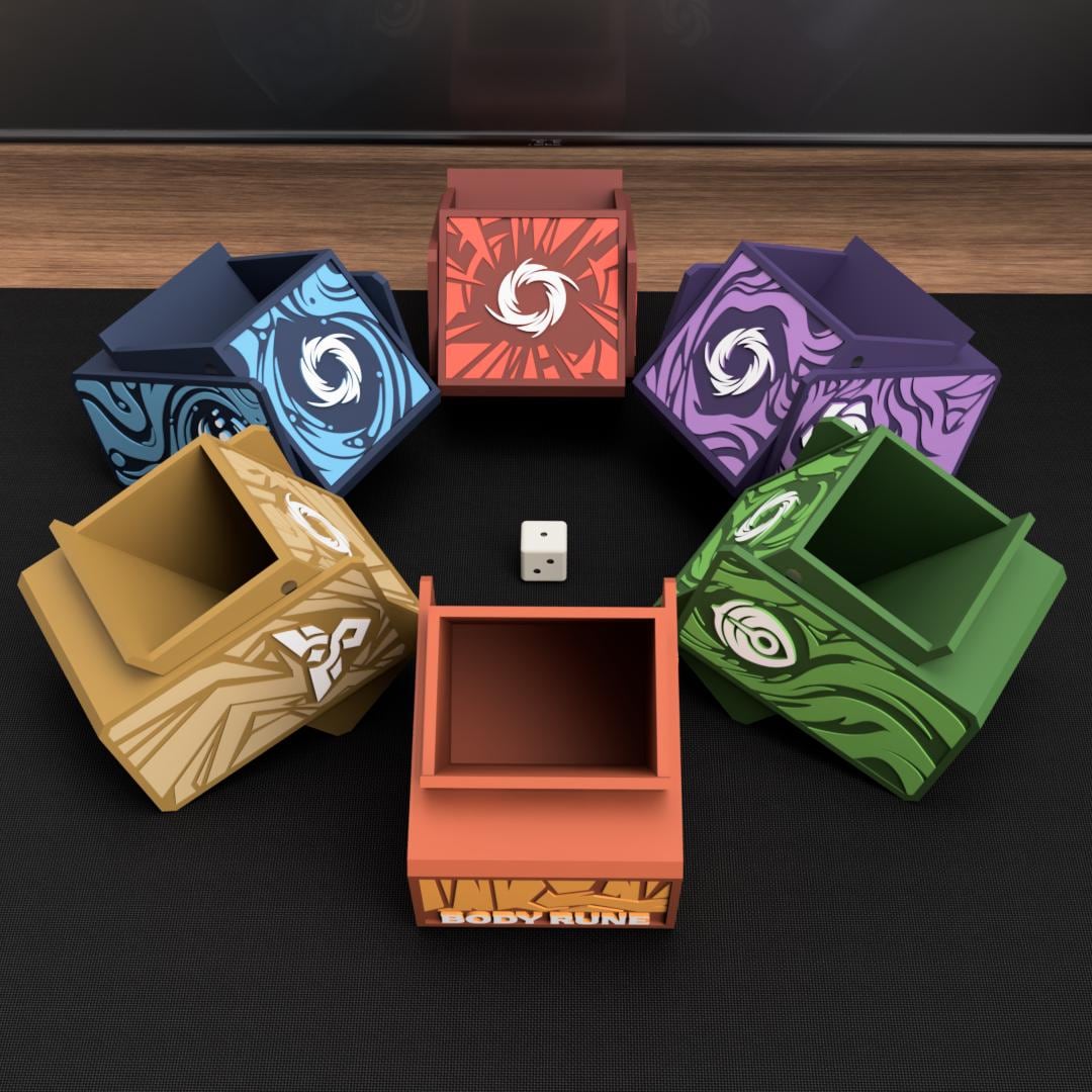 Riftbound Rune Deck Box – 3D Printed TCG Deck Case | 6 Elemental Styles | Fits 60+ Card Decks